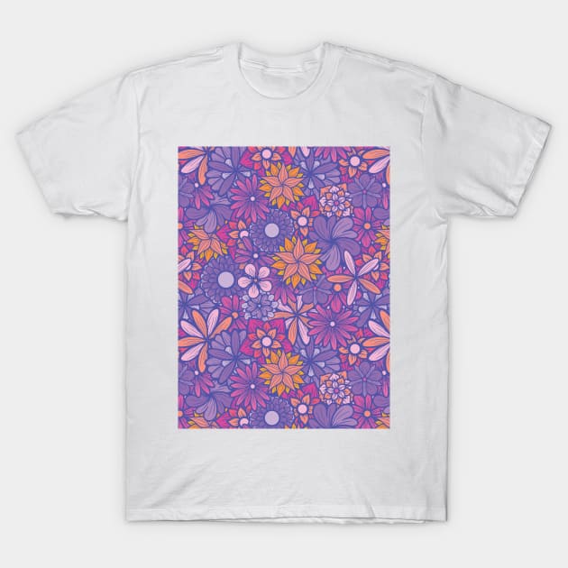 Hand Drawn Flowers Line Art Illustration T-Shirt by zarya_kiqo